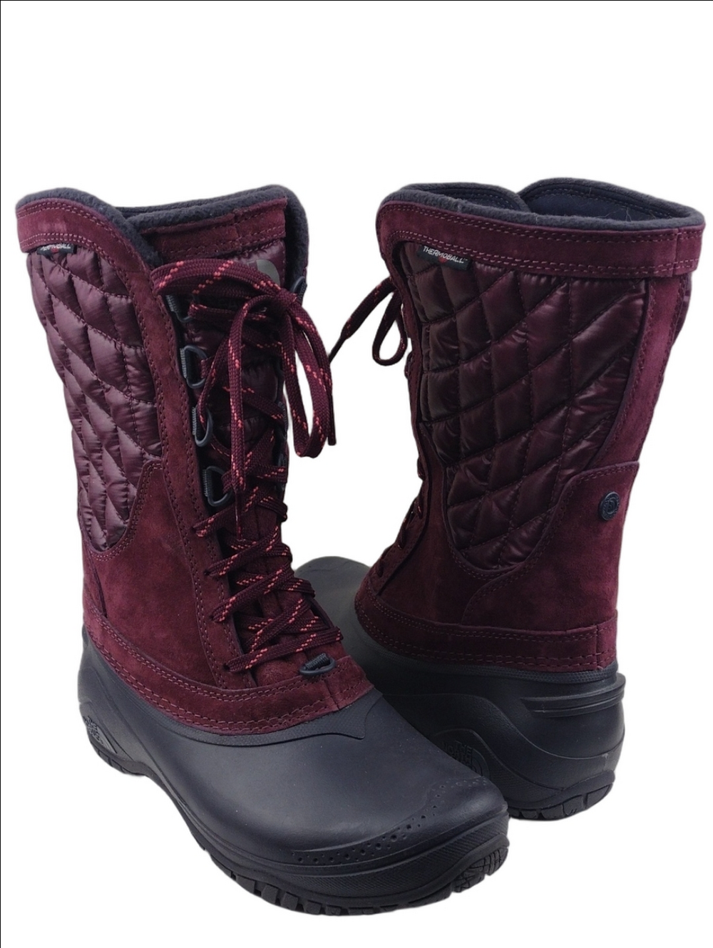 The North Face Thermoball Garnet Red Suede Mid Shaft Waterproof Utility Boot